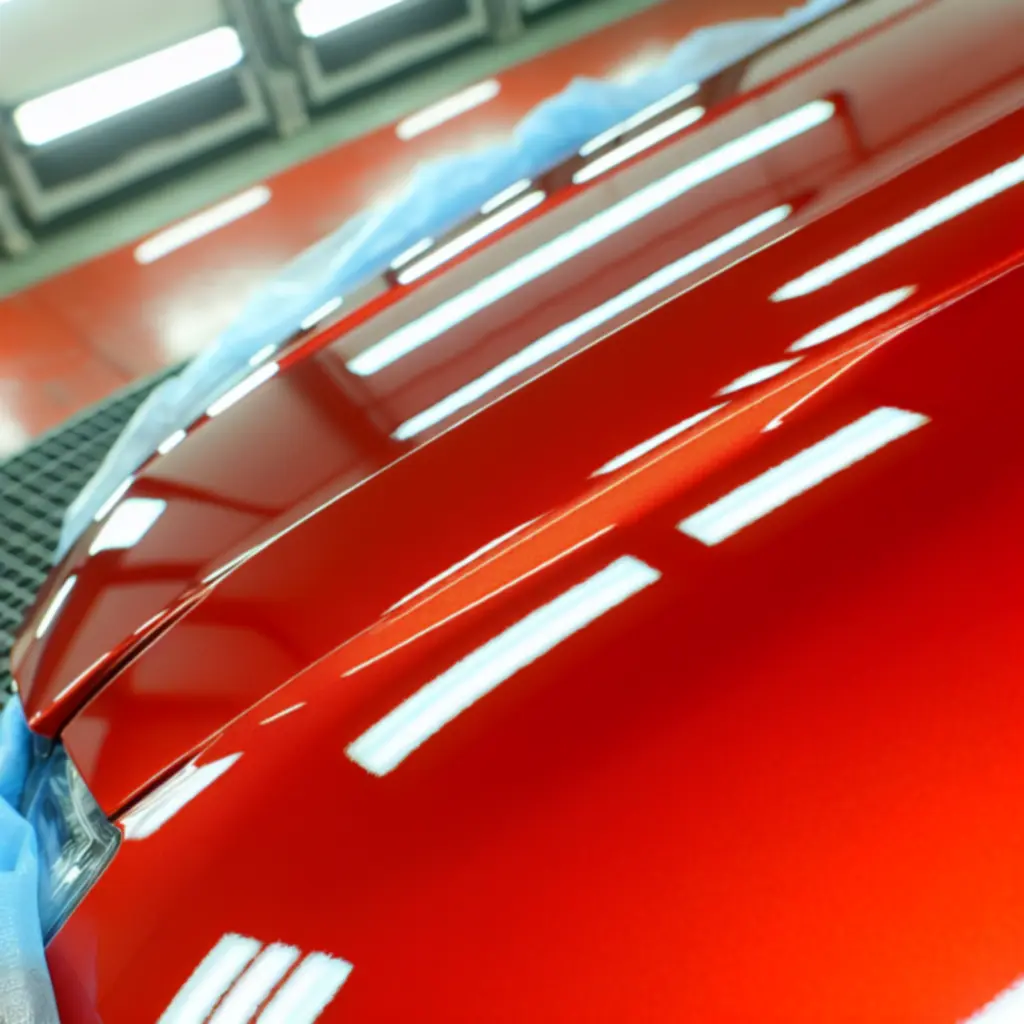 Close-up of a flawless, high-gloss paint finish after cosmetic repair