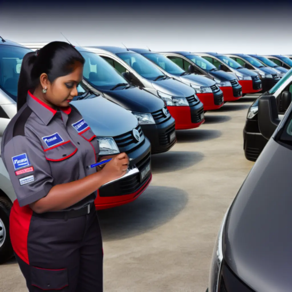 Technician performing mobile cosmetic repair on a fleet vehicle