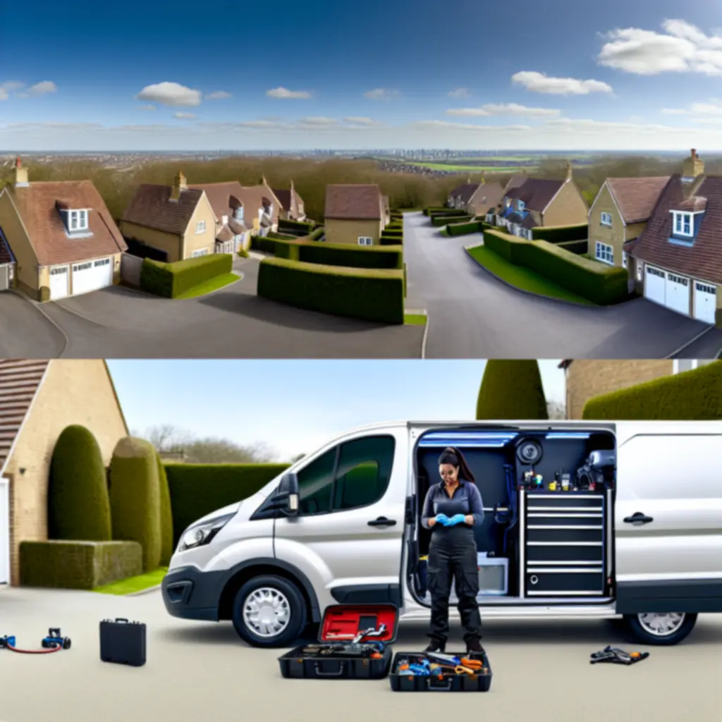 Mobile dent repair van set up for on-site vehicle repairs