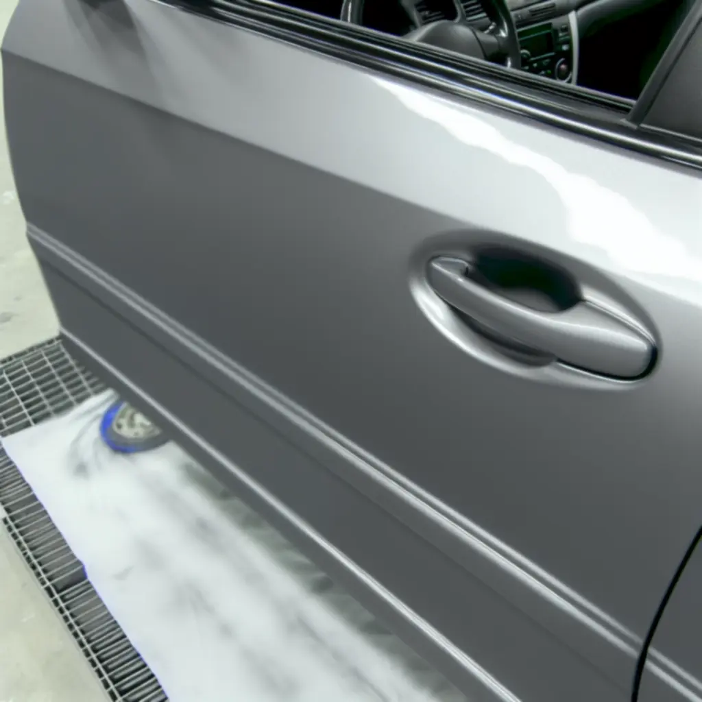 Side-by-side comparison of bumper before and after paintwork repair